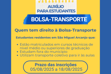 BOLSA TRANSPORTE - 2º SEMESTRE DE 2025